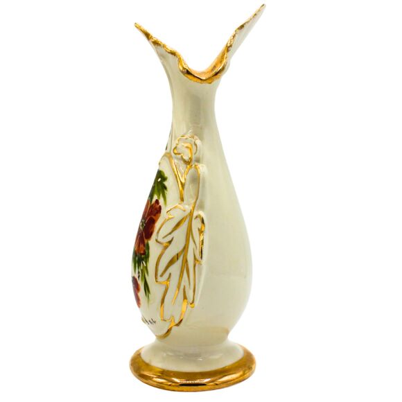 Vintage Eton Porcelain Vase Hand-Painted China Floral Victorian Style, Signed - Picture 6 of 7